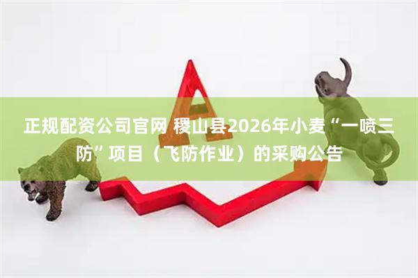 正规配资公司官网 稷山县2026年小麦“一喷三防”项目（飞防作业）的采购公告